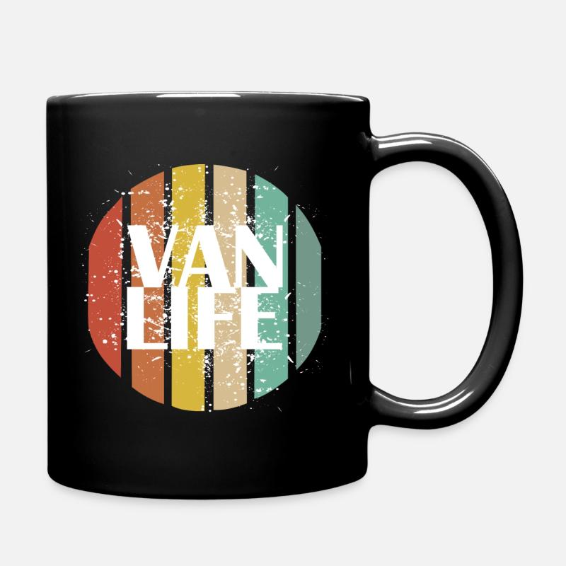 Retro Van Life - Tasse einfarbig - Schwarz