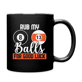 Funny billiard shirt - rub my balls - Full Colour Mug - black - Right