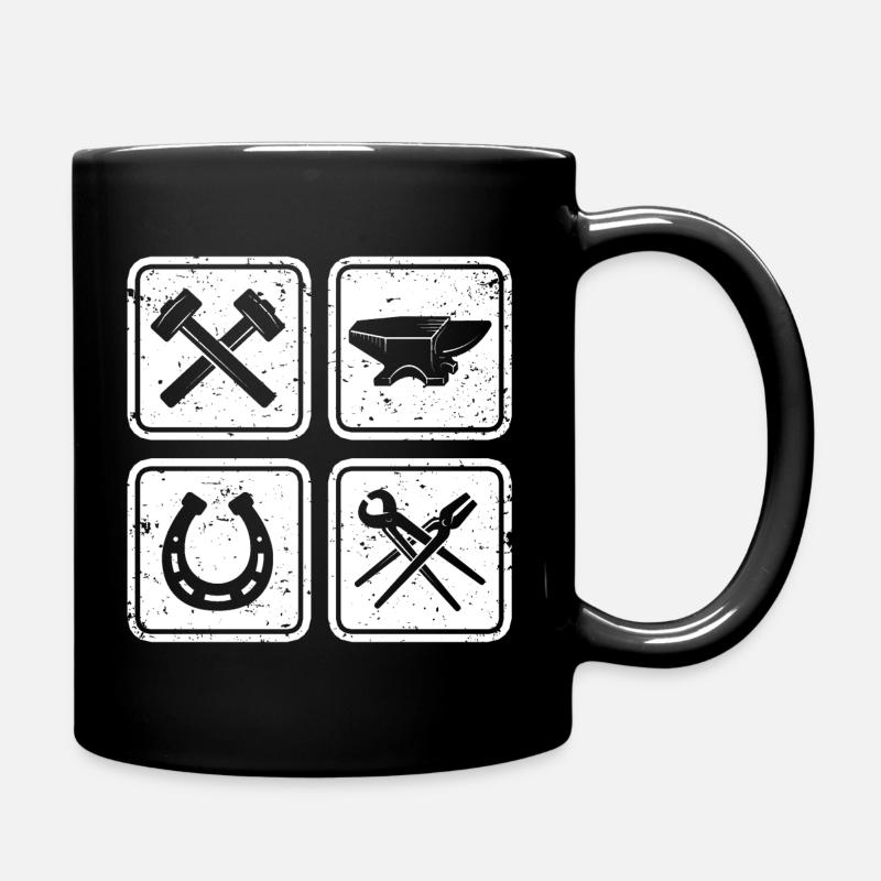 Marteau de forgeron fer à cheval enclume - Mug uni - noir