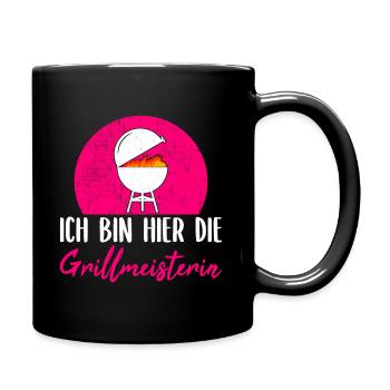 Ich bin hier die Grillmeisterin. - Tasse einfarbig - Schwarz - Rechts