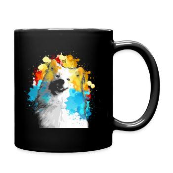 Samoyed watercolor multicolored - Full Colour Mug - black - Right