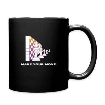 Schach Schachfiguren Schachbrett Make your Move - Tasse einfarbig - Schwarz - Rechts