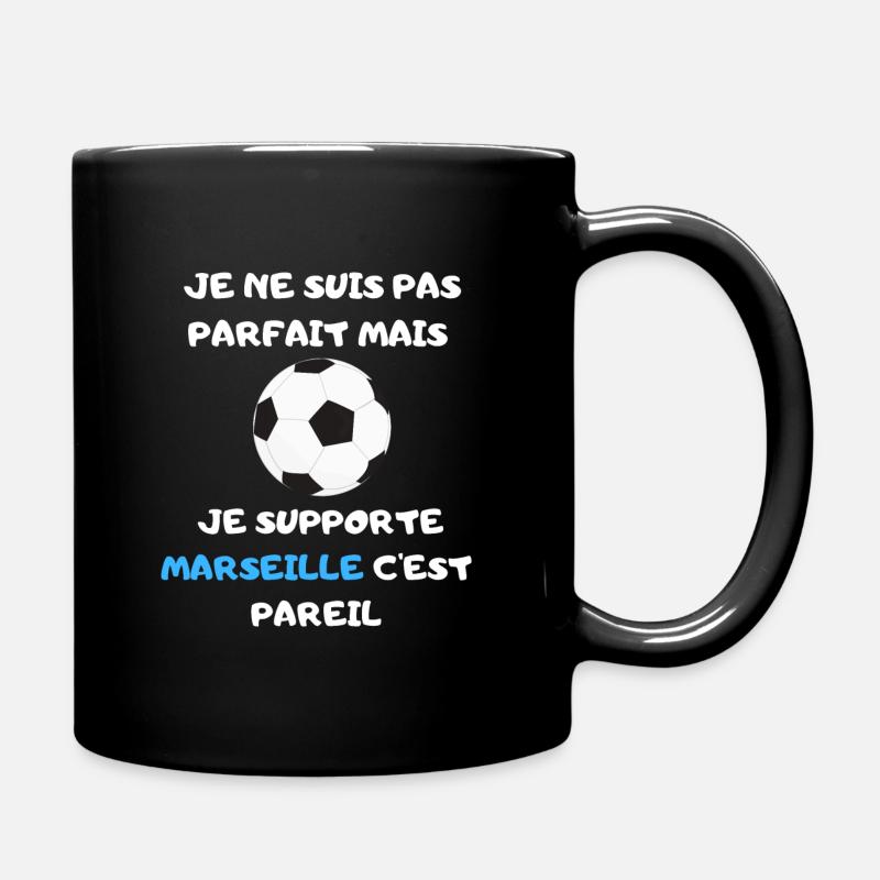 Je ne suis pas parfait mais je supporte Marseille - Mug uni - noir