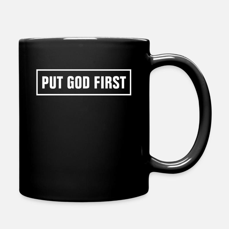PUT GOD FIRST - Christian - Full Colour Mug - black