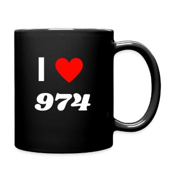 Ich liebe 974 - Tasse einfarbig - Schwarz - Rechts