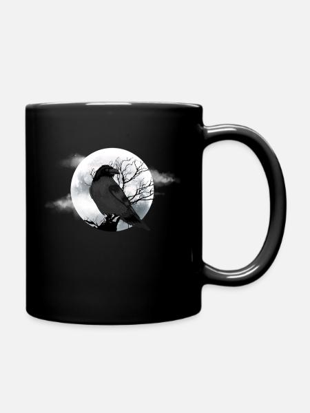 Moon Crow - Full Colour Mug - black