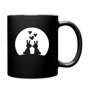 Mon lapin - Un doux couple de lapins amoureux - Mug uni - noir - Droite