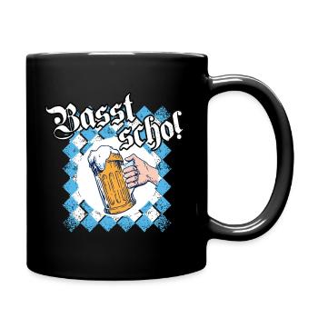 Basst scho Bier Bayern Saufen Dialekt - Tasse einfarbig - Schwarz - Rechts