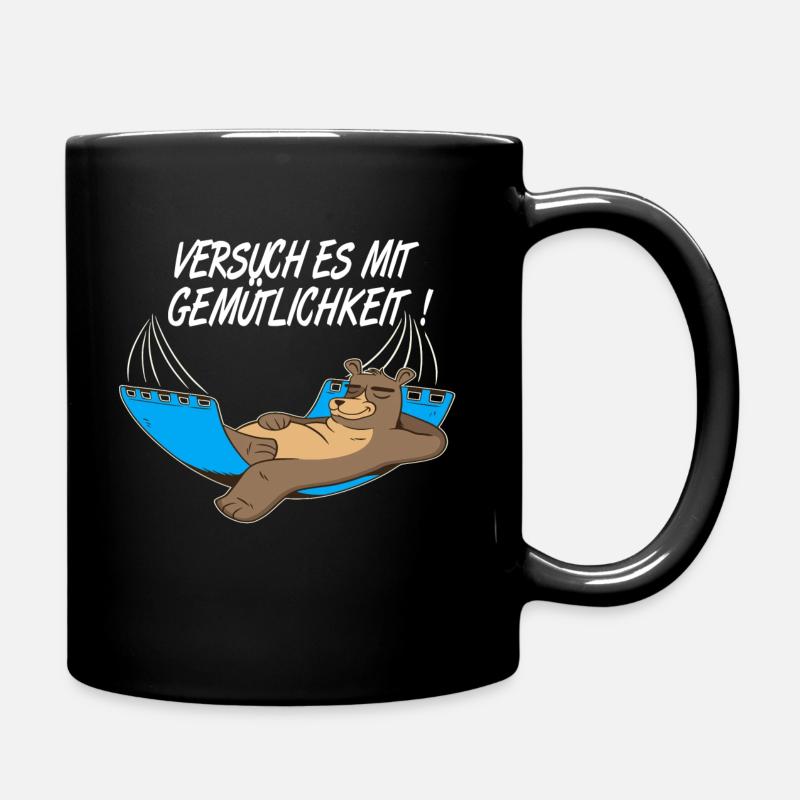 Bär,Gemütlichkeit,Relax Hängematte,Urlaub Pause - Tasse einfarbig - Schwarz