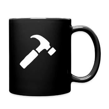Hammer Werkzeug Handwerker Geschenk - Tasse einfarbig - Schwarz - Rechts