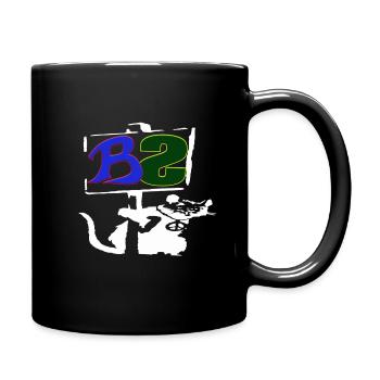 Banksy Style Logo weiß - Tasse einfarbig - Schwarz - Rechts
