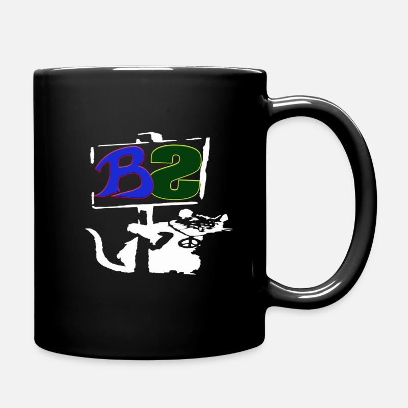 Banksy Style logo white - Full Colour Mug - black
