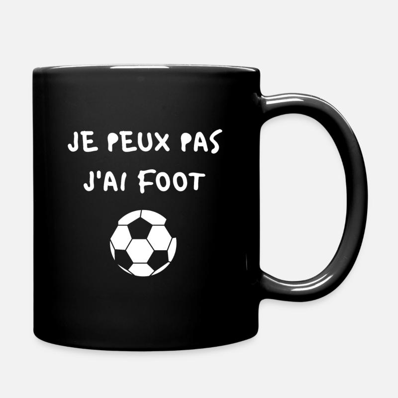 JE PEUX PAS J'AI FOOT - Mug uni - noir