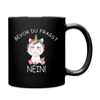 Einhorn Einhörner - Tasse einfarbig - Schwarz - Rechts