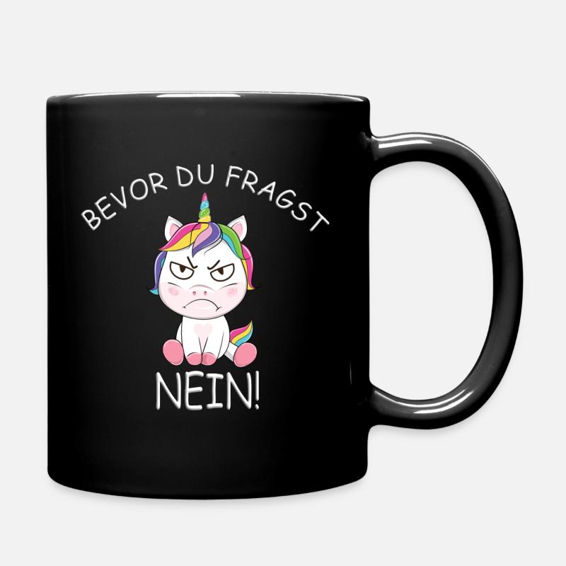 Einhorn Einhörner - Tasse einfarbig - Schwarz