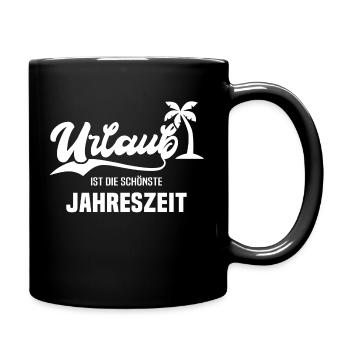 Urlaub Urlauber Palme Spruch - Tasse einfarbig - Schwarz - Rechts