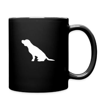 Hunde Silhouette Beagle Labrador Rottweiler Hund - Tasse einfarbig - Schwarz - Rechts