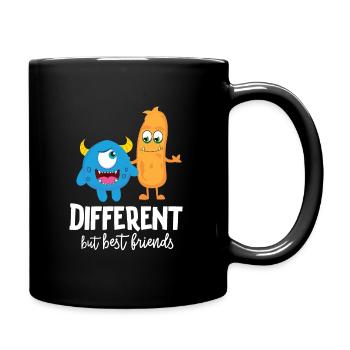 Freunde mit unterschieden Monster - Tasse einfarbig - Schwarz - Rechts
