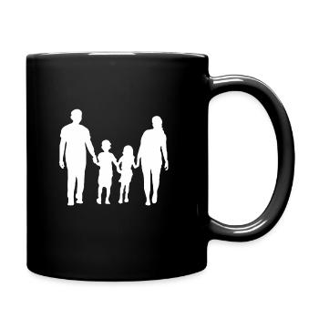 Famille fils fille papa maman père mère fils - Mug uni - noir - Droite