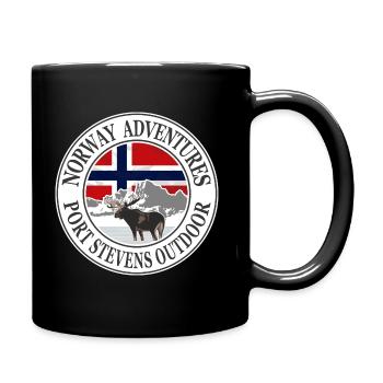 Norway Adventures - Norway Flag & Moose - Full Colour Mug - black - Right