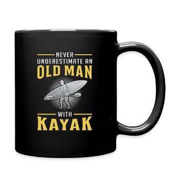 Kayak Kajak Wassersport Kanu Kayaking Geschenkidee - Tasse einfarbig - Schwarz - Rechts