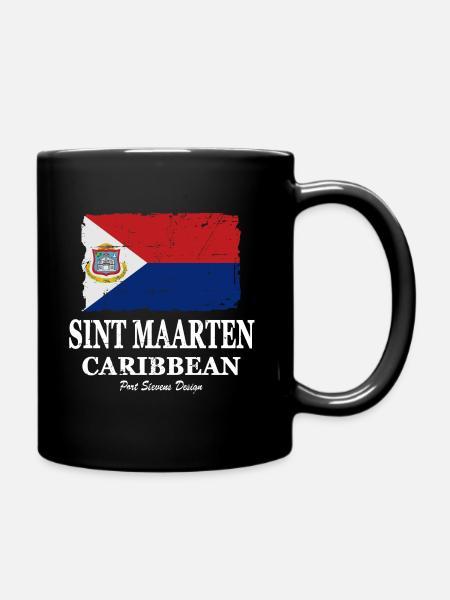 Flag of Sint Maarten - Sint Maarten Flagge - Tasse einfarbig - Schwarz