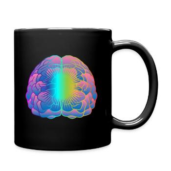 Brain template brain cell brain psychology - Full Colour Mug - black - Right