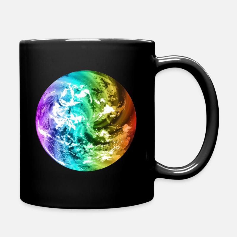 Bunter Globus Weltkugel Erde Bunte Erdkugel - Tasse einfarbig - Schwarz