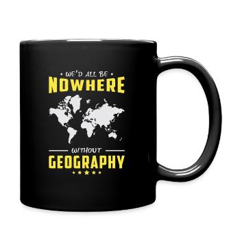 Geografie Lehrer Geocaching Geography Geschenkidee - Tasse einfarbig - Schwarz - Rechts