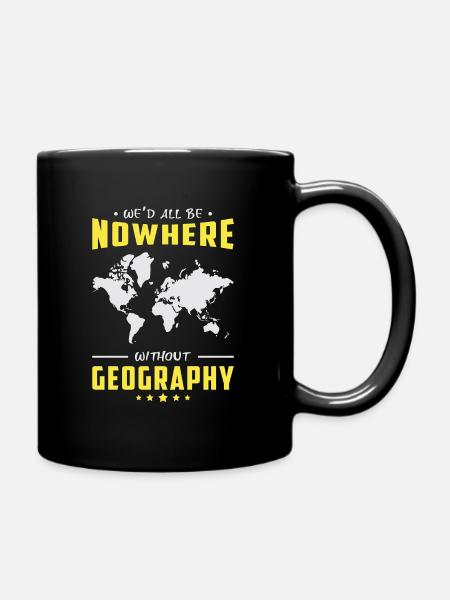 Geografie Lehrer Geocaching Geography Geschenkidee - Tasse einfarbig - Schwarz