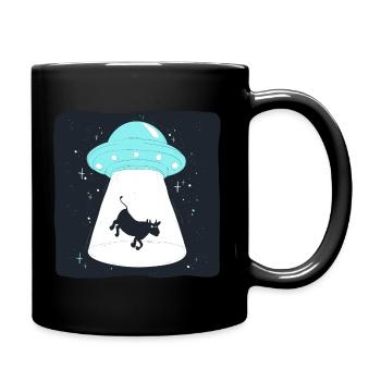 Cow UFO - Tasse einfarbig - Schwarz - Rechts