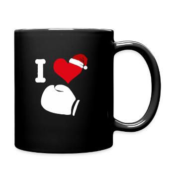 Boxhandschuh Boxhandschuhe Weihnachten Boxen Boxer - Tasse einfarbig - Schwarz - Rechts