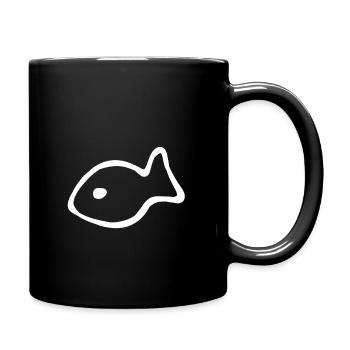 Geschenk Baby Fisch Aquarium Angeln Delfin Fischen - Tasse einfarbig - Schwarz - Rechts
