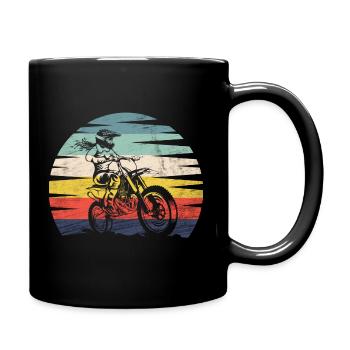 Motorcross Frau auf Dirtbike - Tasse einfarbig - Schwarz - Rechts