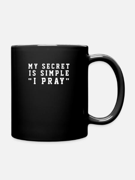 Mi secreto es simple, rezo - Citas cristianas - Enfärgad mugg - svart