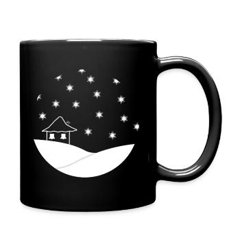 Snow globe snow hut snowflakes winter - Full Colour Mug - black - Right