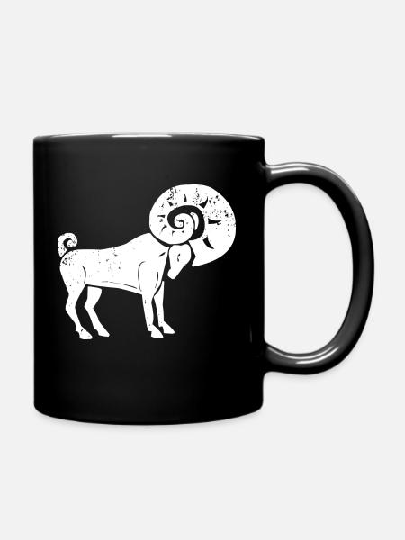 Sternzeichen Widder - Tasse einfarbig - Schwarz