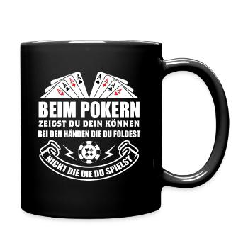 Poker Pokern Ass Casino Hold'em All In Geschenk - Tasse einfarbig - Schwarz - Rechts