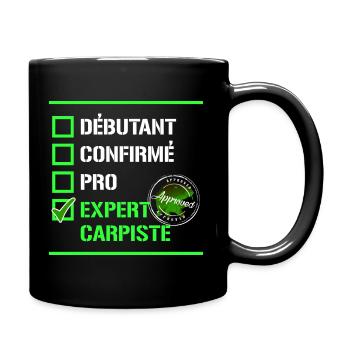 Expert carpiste T-shirt pêche carpe pêcheur - Mug uni - noir - Droite