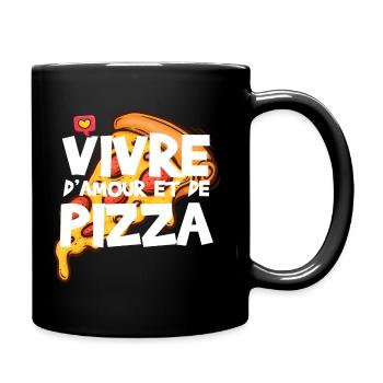 Humour pizza amour cadeau drôle pizzaïolo - Mug uni - noir - Droite