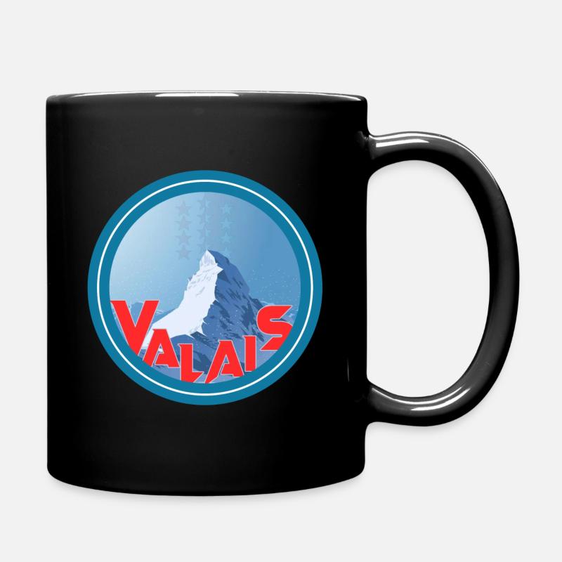 Walliser Gebärmutterhals - Tasse einfarbig - Schwarz