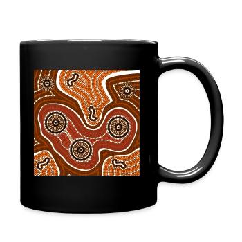3 Gleiche und andere - Tasse einfarbig - Schwarz - Rechts