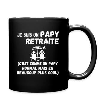 T SHIRT PAPY RETRAITE CADEAU HUMOUR POUR retraité - Mug uni - noir - Droite