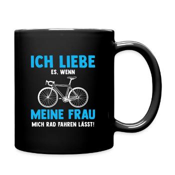 Ich liebe es wenn meine frau mich Rad fahren lässt - Tasse einfarbig - Schwarz - Rechts