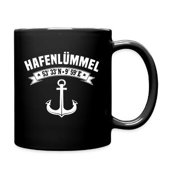 Hamburg Hamburger Hafen Hafenlümmel - Tasse einfarbig - Schwarz - Rechts