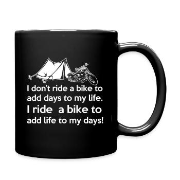 I ride a bike - Full Colour Mug - black - Right