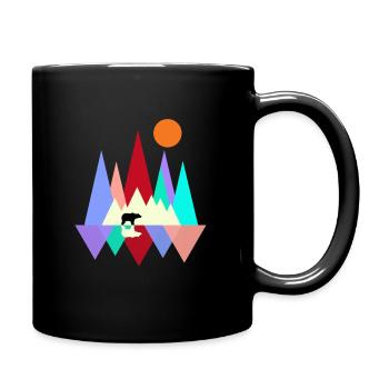 Natur Wandern Berge Wildnis Bergsteigen Outdoor - Tasse einfarbig - Schwarz - Rechts