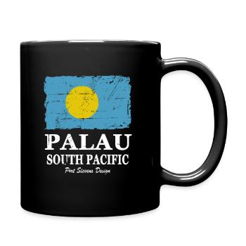 Flag of Palau - Palau flag - shabby look - Full Colour Mug - black - Right