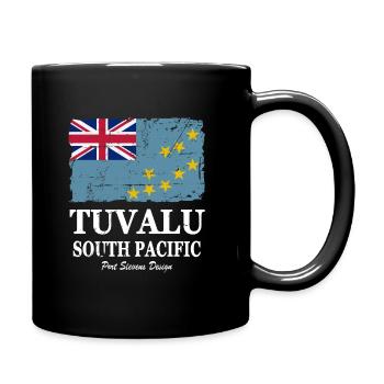 Flag of Tuvalu - Tuvalu flag - shabby look - Full Colour Mug - black - Right