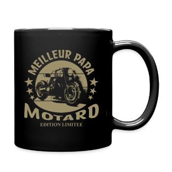Papa Biker Geschenk T-Shirt Motorrad - Tasse einfarbig - Schwarz - Rechts
